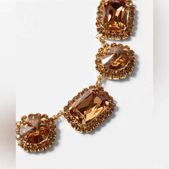 NWT Ann Taylor Crystal Textured Necklace - Picture 2 of 3